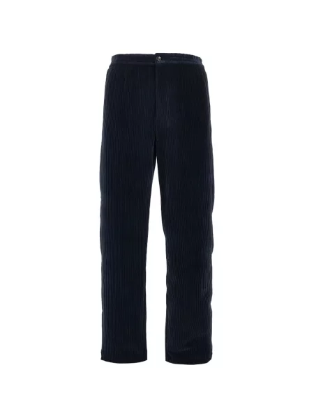Pantaloni Emporio Armani de catifea albastru