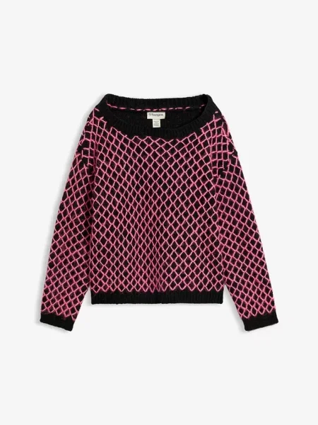 Sweter boxy z długą nicią czarny