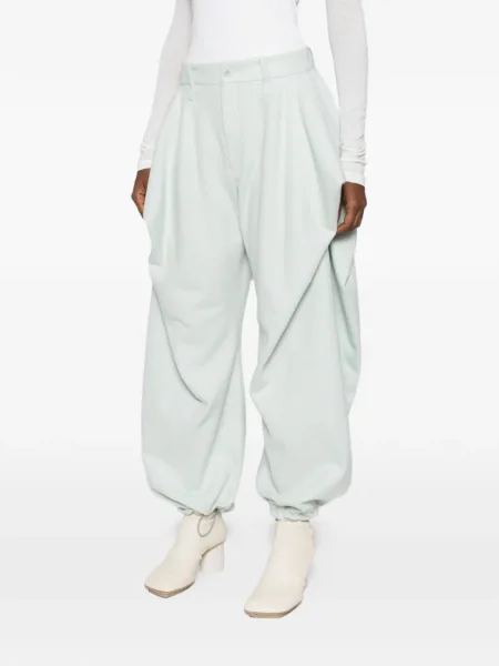 Pantaloni Issey Miyake de lână albastru