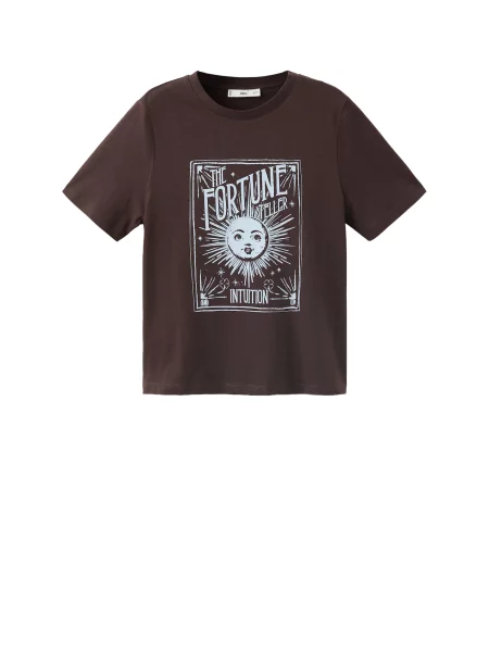 MANGO Tricou deschis / maro închis albastru