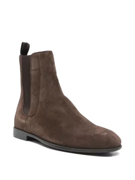 Botine chelsea Ferragamo din piele de căprioară maro