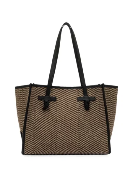 Geantă Gianni Chiarini cu model herringbone negru