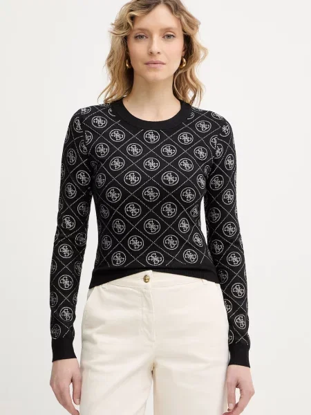 GUESS Pulover / argintiu negru