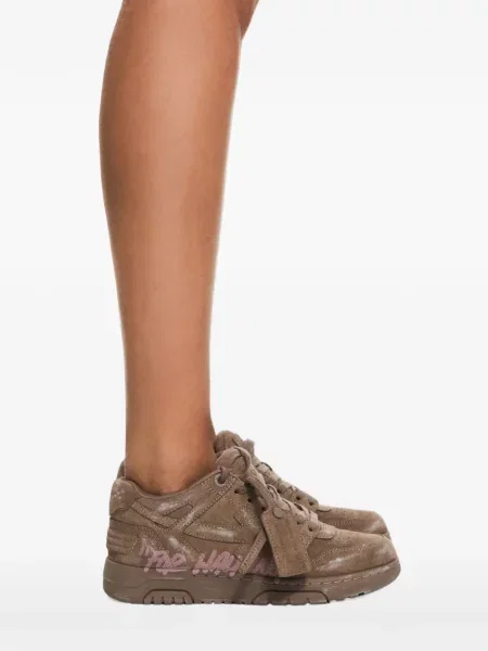 Велурени бизнес туризъм маратонки Off-white бяло