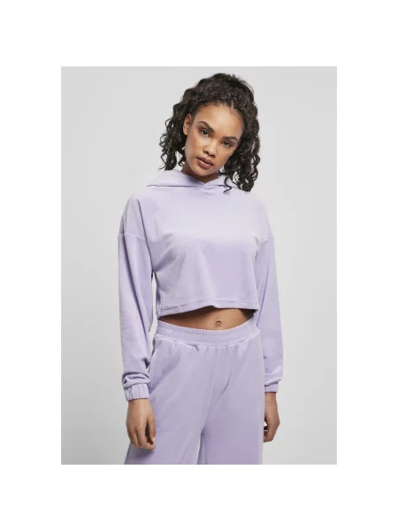 Aksamitna bluza z kapturem Urban Classics szara