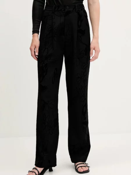 Desigual pantaloni FLOCK lat high waist negru