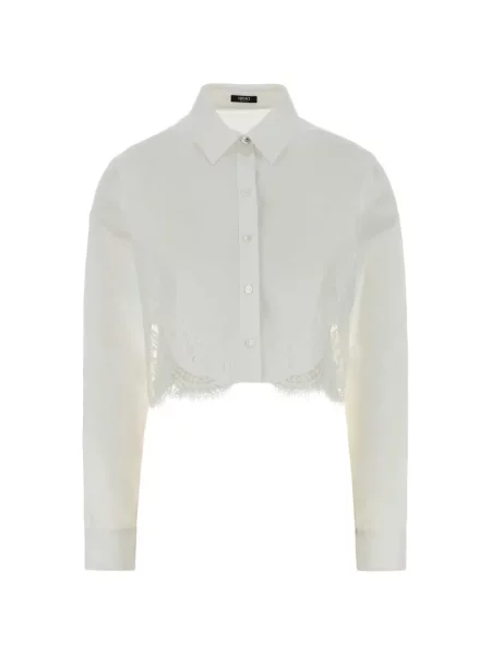 Cămașă Versace din dantelă alb