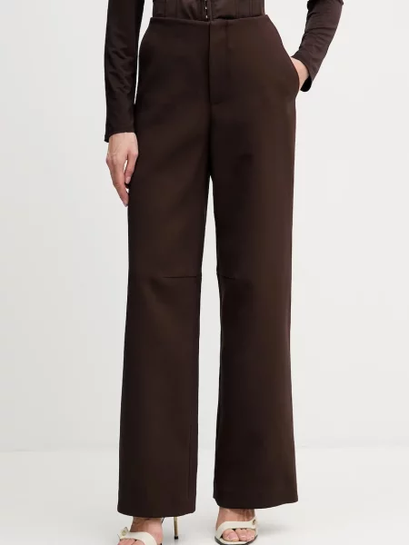 Rotate pantaloni lat high waist maro