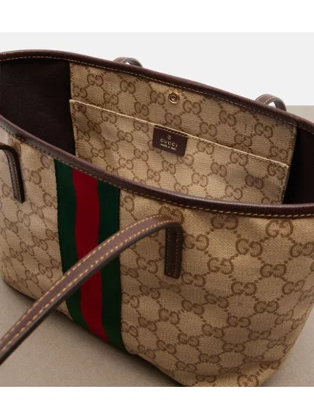 Geantă shopper Gucci din canvas bej