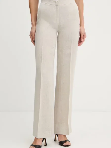 Twinset pantaloni cu in bej