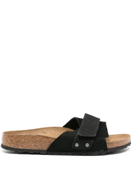 Papuci Birkenstock din piele de căprioară negru