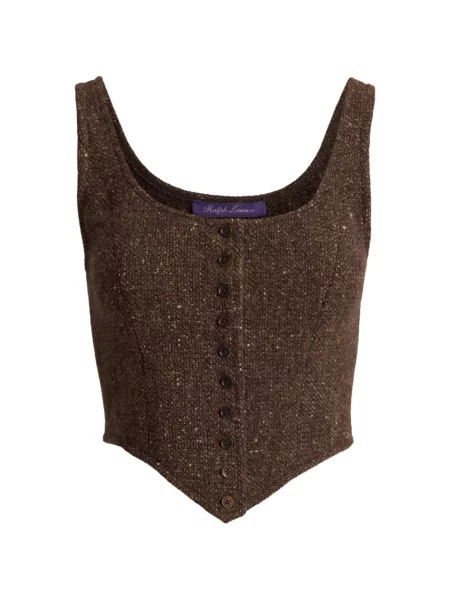 Top Ralph Lauren Collection din tweed maro