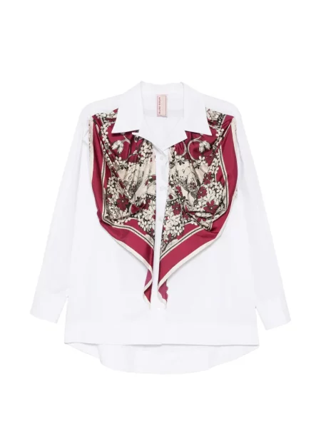 Bluză Antonio Marras cu model floral cu imagine drapată alb