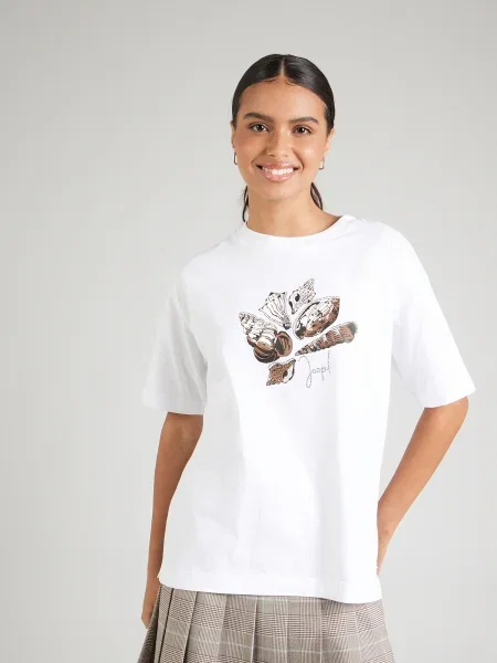 JOOP! Tricou Tristiane maro / negru alb