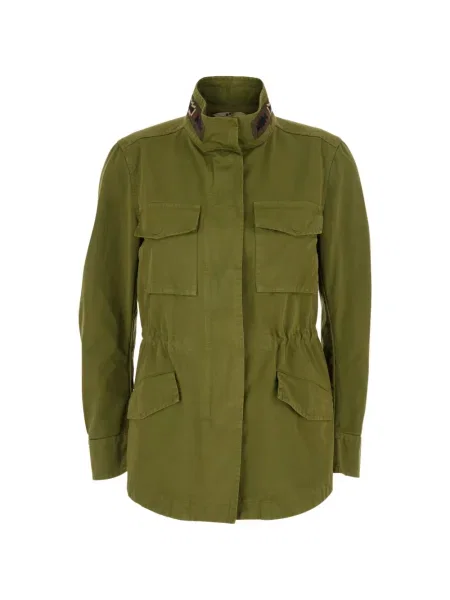 Haftowana kurtka Bazar Deluxe zielona