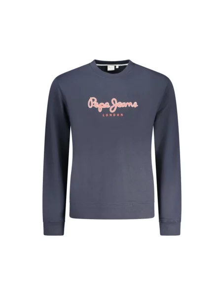Bluza nierozpinana Pepe Jeans z długim rękawem z okrągłym dekoltem niebieska
