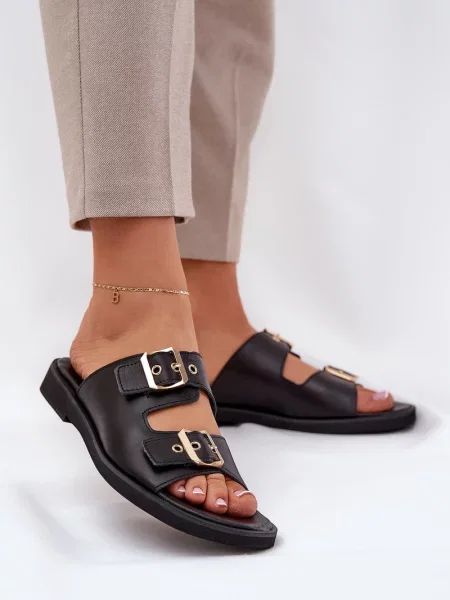 Kožené pantofle Zazoo černé