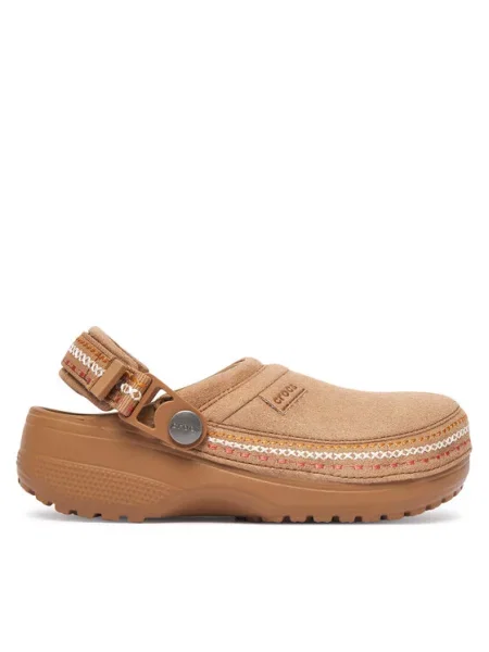 Dětské pantofle Crocs hnědé