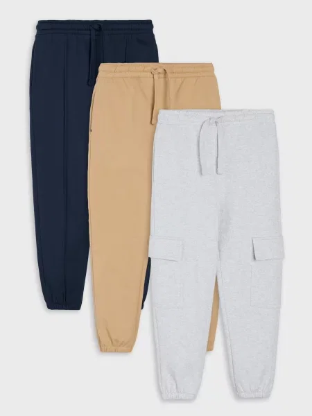 Sinsay Cargo jogger tepláky 3 pack šedá
