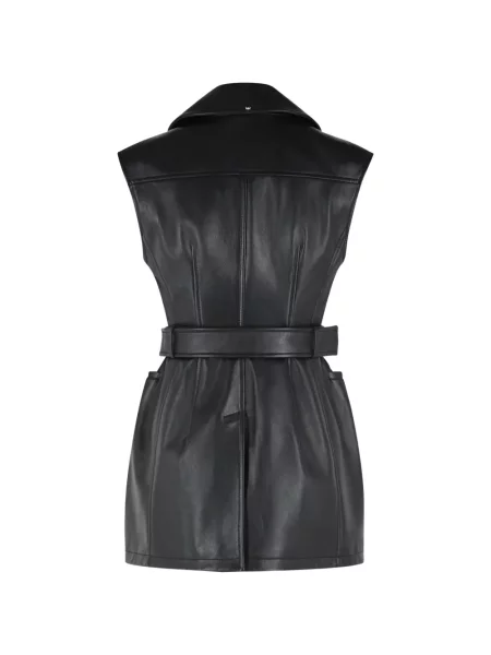 Cu centură geacă Sportmax fără mâneci negru