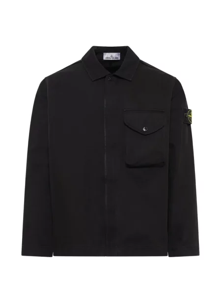 Cămașă Stone Island din țesătură twill cu strasuri negru