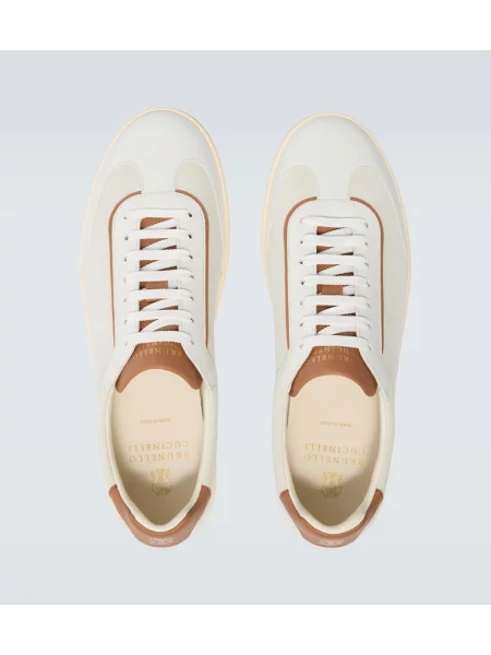 Sneakerși Brunello Cucinelli din piele de căprioară maro