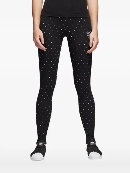 Leggings Adidas alergare cu model floral cu imagine roșu