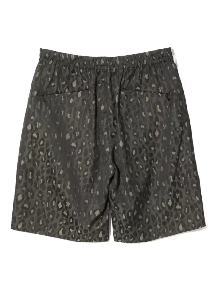 Pantaloni scurți Needles cu imagine cu model leopard gri
