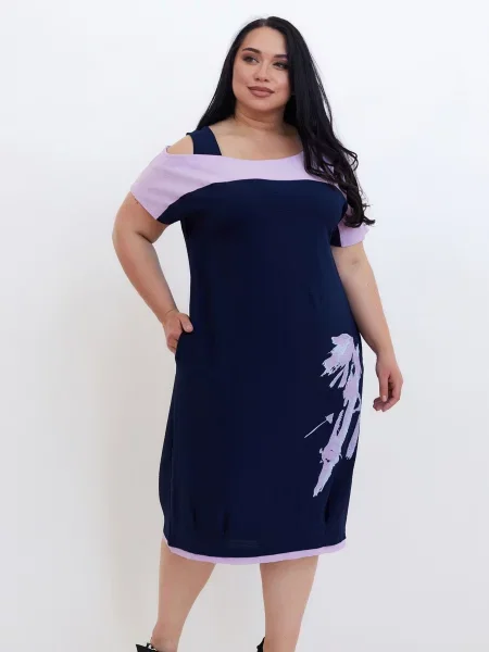 Сукня міді All Posa бузковий віскоза/поліестер