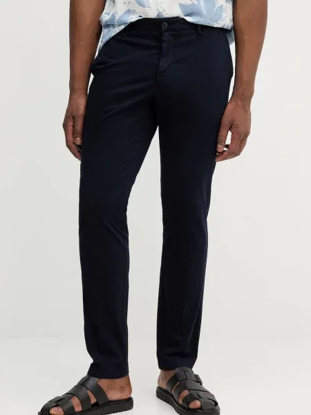 Kalhoty Hackett London tmavomodrá ve střihu chinos