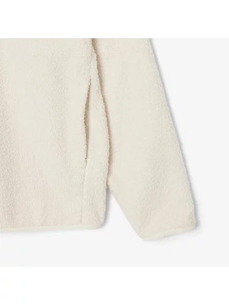 Lacoste Bluza Half Zip Loose Fit Kremowa Kremowy