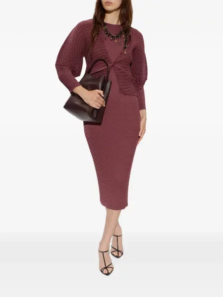 Rochie midi Issey Miyake fără mâneci roșu