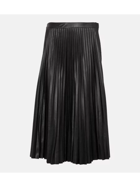 Fustă din piele Proenza Schouler plisată până la genunchi negru