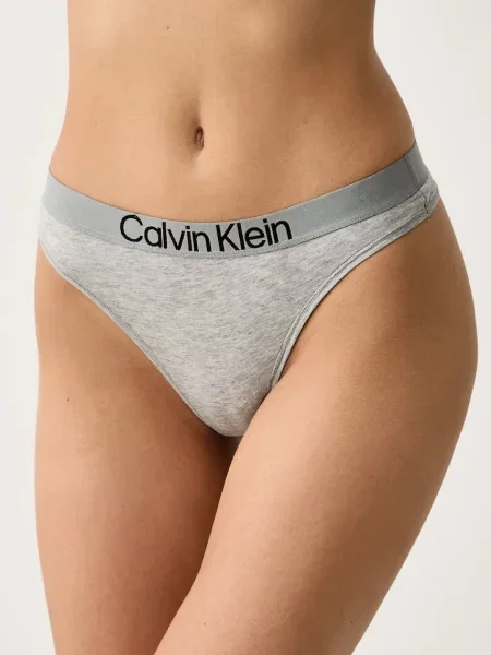 Calvin Klein Underwear tangá dámske s elastanom sivá