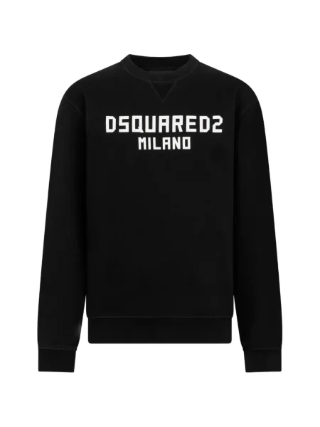 Hanorac crewneck Dsquared2 cu decolteu rotund negru