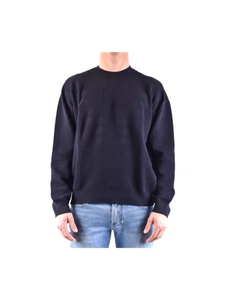 Dzianinowy sweter Emporio Armani niebieski