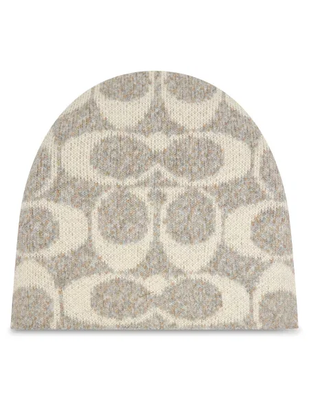 Шапка Coach бежевая