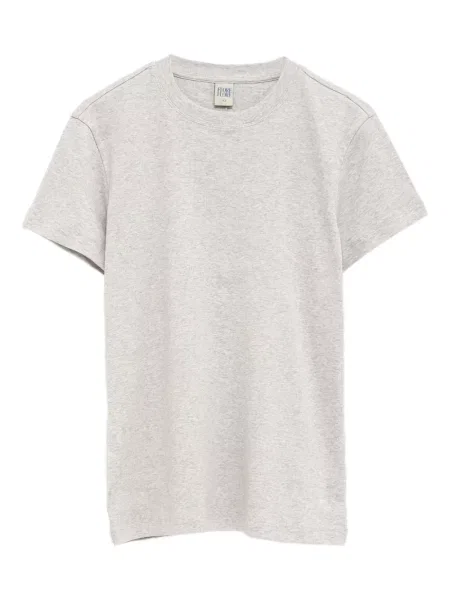 Scurt tricou Flore Flore cu decolteu rotund gri