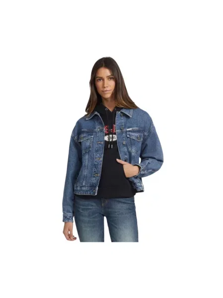 Kurtka Guess JEANS Oversize Trucker Jacket Gj Medium Wash S niebieska