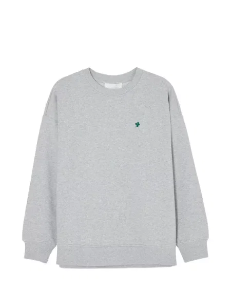 Pulover Closed cu broderie cu decolteu rotund gri