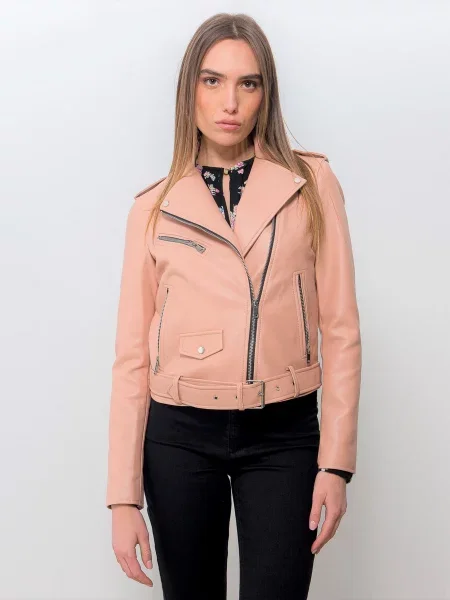 Piazza Italia Шкіряна куртка Світло-рожевий рожева