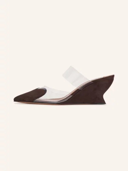 Pantofle Alaïa hnědé