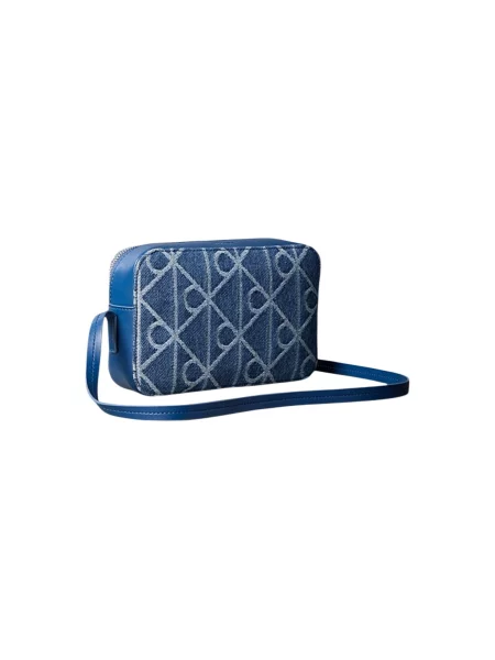 Geantă Calvin Klein Emblem Aop Denim Cam Blue Universal albastru