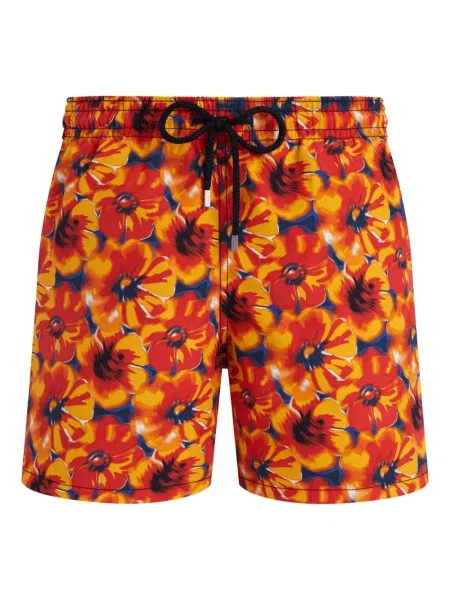 Slip de baie Vilebrequin cu model floral cu imagine roșu