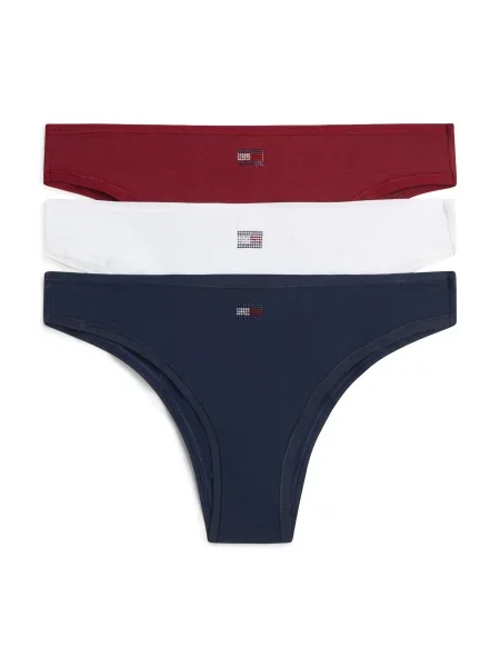 TOMMY HILFIGER Kalhotky námořnická modř / vínově červená bílá
