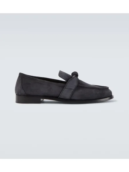Pantofi loafer Bottega Veneta din piele de căprioară albastru