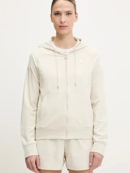 Emporio Armani bluză cu glugă uni bej