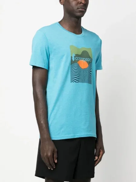Scurt tricou Cotopaxi cu imagine albastru