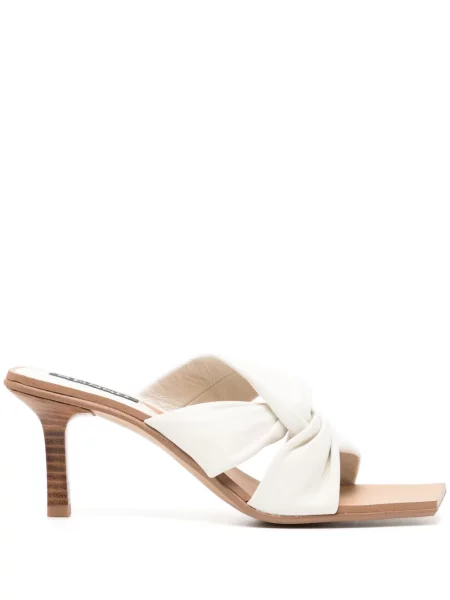 Papuci tip mules Senso din piele alb