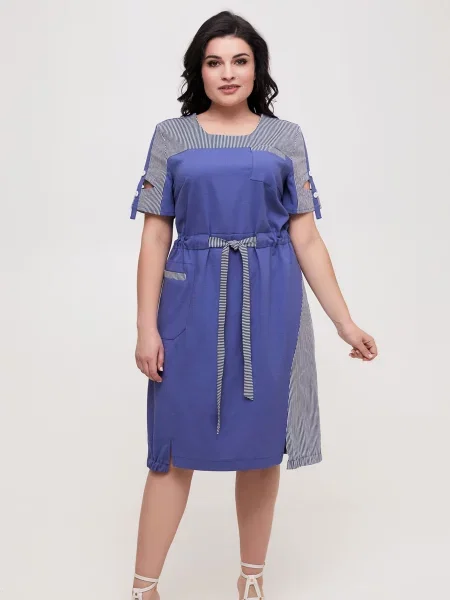 Лляна Сукня міді All Posa синій